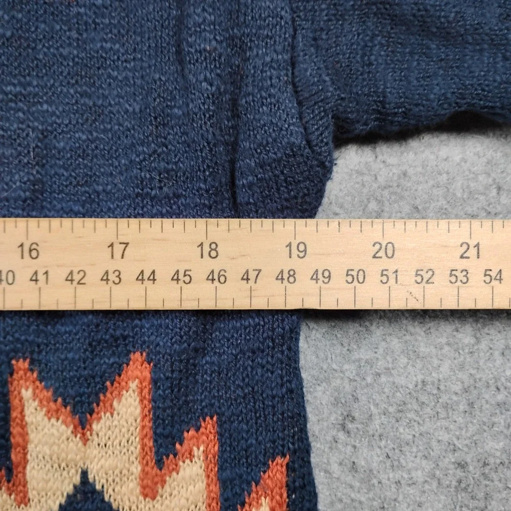 Faherty B.Yellowtail Lodge Cardigan Sweater Women's Small Blue Aztec Tribal Boho